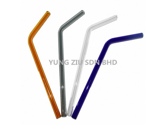 (10PCS/PACK)CURVED GLASS STRAW(18CM)